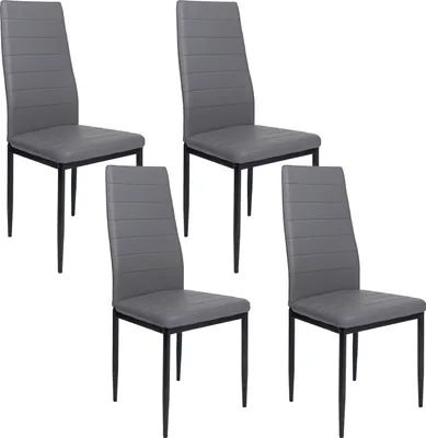 Produktbild von Krok Wood Oskar, Esszimmerstuhl, Wohnzimmerstuhl, Bürostuhl, Metallbeine (Grau, 4-er Set)