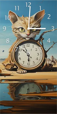 Produktbild von Wallario Design Wanduhr Bewacher der Zeit aus Echtglas, Größe 30 x 60 cm