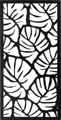 Produktbild von UNUS Deko Metallbild Palmenblätter mit Haken in schwarz 120x60