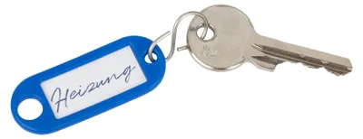 Image de WEDO Porte-clés, 100 pièces, bleu – avec crochet en S, personnalisable et avec étiquettes