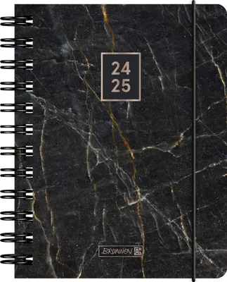 Produktbild von BRUNNEN Schülerkalender 2024/2025 "Black Marble", 1 Seite = 1 Tag, A6, 352 Seiten, schwarz