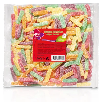 Image de Red Band bâtonnets colorés en caoutchouc sucré et super acide 500g