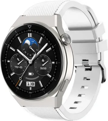 Produktbild von Strap-it Huawei Watch GT 3 Pro 46mm Silikonarmband (Weiß)
