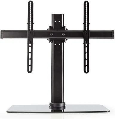 Produktbild von Nedis Vollbeweglicher TV-Ständer - 32 - 65 " - maximal unterstützes Bildschirmgewicht: 45 kg - kippbar - drehbar - Einstellbare voreingestellte Höhen - Glas / Stahl - Schwarz
