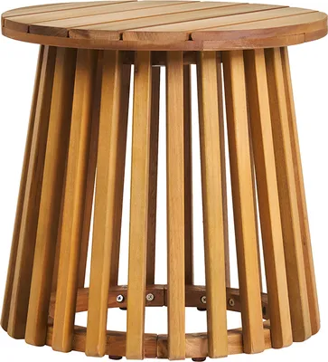 Produktbild von Miliboo - Runder niedriger Gartentisch aus Massivholz D40 cm NASSAU