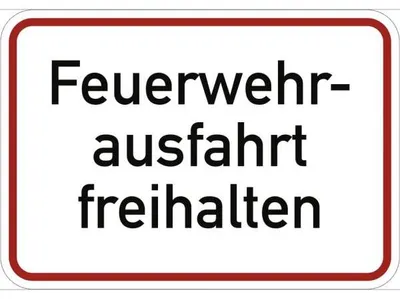 Produktbild von Dreifke® Schild Feuerwehrausfahrt freihalten, Alu, 500x350 mm