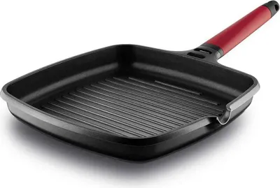 Image de Castey Grill Avec Poignée Amovible 27 Cm Rouge,Noir Rouge,Noir One Size