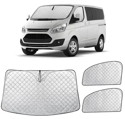 Obrázek produktu pro Omgoods – Sada 3 slunečních clon do automobilu pro Ford Transit Custom, s ochranou proti UV záření