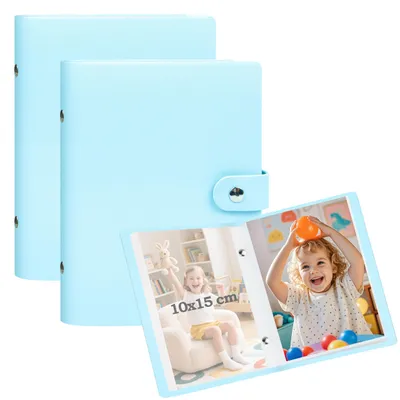 Productafbeelding van Fotoalbum 10x15 cm, 2 stuks, voor 52 foto's, Blauw