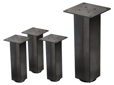 Obrázek produktu pro ML-Design, sada 4 nohou ke stolu I-Design, 30 cm, industriální styl, kovová podnož z oceli s práškovým nástřikem, profil 8 x 8 cm, výškově nastavitelné nohy