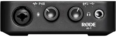 Zdjęcie produktu dla RØDE AI-1, Komputer stacjonarny, Czarny, USB Type-C, 24-bit/96kHz, 44.1,48,88.2,96 kHz, 44100 - 96000 Hz