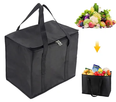 Klappbare Kühltasche 35 l, schwarz, 41x33x26 cm, isoliert