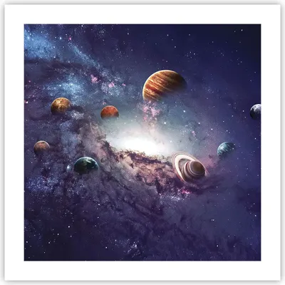 Produktbild von Poster - Poster ohne Rahmen - Kosmos Planeten die Sterne - 50x50 cm - Wand Bild - Wanddeko - Wandbilder - Kunstposter - Wandposter - Bilder - Kunstdruck - Wanddekoration - Wandbild - P2XAC50x50-4851