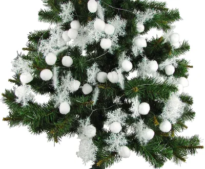 Image de Set de décoration de Noël 72 pcs. blanc Décoration d'arbre de Noël Flocons de neige Boules de neige