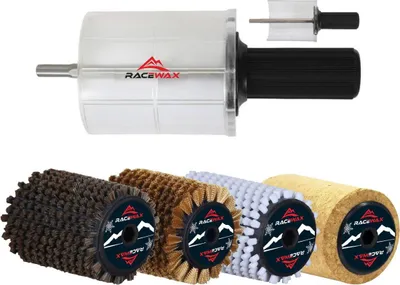 Produktbild von RaceWax Roto Bürste Kork Nylon Roßhaar Kupfer Rotorbürste 100mm Rotobürste Stick