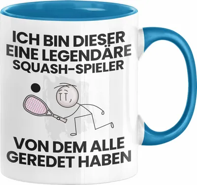 Produktbild von Squash-Spieler Geschenk Tasse Lustige Geschenkidee Geburtstag für Squash-Spieler Ich Bin Dieser Legendäre Squash-Spieler Von Dem Alle Geredet Haben Kaffee-Becher (Blau)