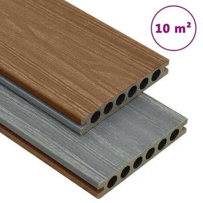 Produktbild von The Living Store WPC Terrassendielen mit Zubehör Braun und Grau 10 m² 4 m