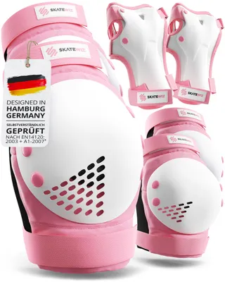 Produktbild von SKATEWIZ Schoner Set Kinder Protektoren-Set Erwachsene [6pc] - Schützer Inliner Knieschoner Knieschützer Skateboard Schutz Skate
