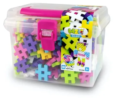 Productafbeelding van Klocki Meli Basic Roze Reisdoos met 250 onderdelen