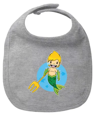 Produktbild von Huuraa Baby Lätzchen Wassermann Fabelwesen Heather Grey Klettverschluss  Baumwolle Latz Geschenkidee