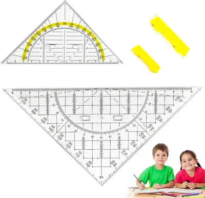 Produktbild von Geodreieck-Set, 16 cm und 22 cm, Kunststoff, zum Zeichnen