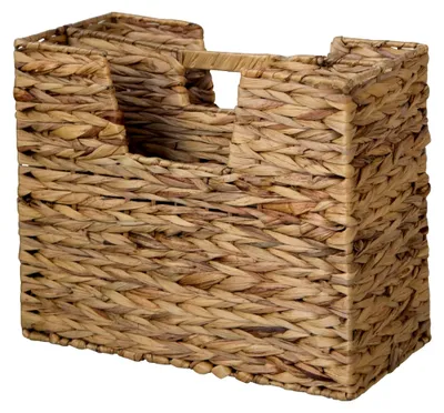 Produktbild von Zeitungsständer aus geflochtener Wasserhyazinthe mit 2 Ablagen, 40 cm, Natur