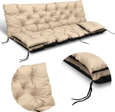 Zdjęcie produktu dla Poduszka Na Huśtawkę Ogrodową 150X60X50 Cm + 2 Poduszki Ogrodowa Na Ławkę