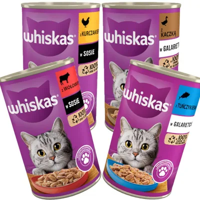 Produktbild von Whiskas Adult Mix 24x400g Feuchtfutter Für Katzen Huhn Rind Thunfisch Ente