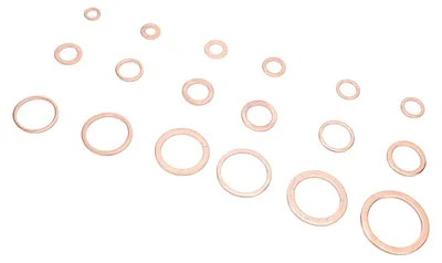 Image de 350 rondelles d'étanchéité métriques en cuivre, 18 tailles, étanchéité parfaite, excellente conductivité thermique, joints toriques et joints en cuivre pour bateaux, voitures et motos
