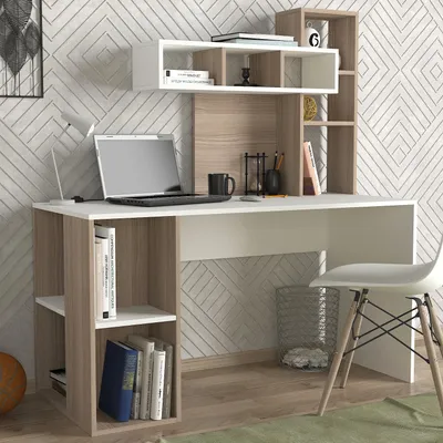 Obrázok produktu pre Skye Decor, Coral - White, Cordoba, písacie stoly, biela, melamínová doska, 140 x 60 x 153,8 cm