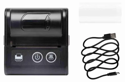 Image de Mini-imprimante thermique portable, connexion USB-BT, 2 pouces (57 mm), sans fil, haute vitesse, avec 1 rouleau de papier intégré, pour laau restaurant et dans le commerce de détail