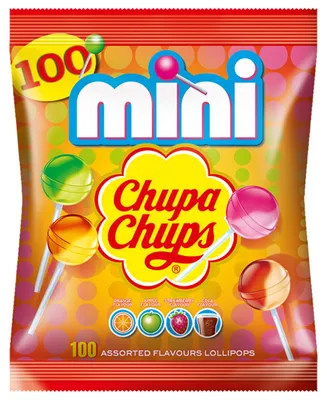 Image de Chupa Chups Mini sucette fraise pomme orange et cola 600g