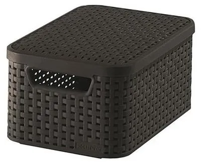 Obrázok produktu pre Úložný box RATTAN Style2 s vekom S - hnedý 03617-210