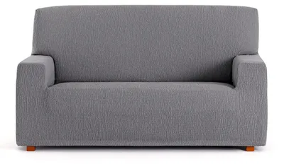 Sofaüberwurf aus Lycra, 6-Sitzer, Grau, 3 Plätze