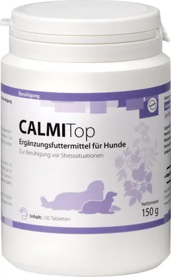 Produktbild von CalmiTop Ergänzungsfuttermittel zur Förderung eines ausgeglichenen und entspannten Verhaltens: Kann natürlich beruhigen mit Tryptophan & Baldrian