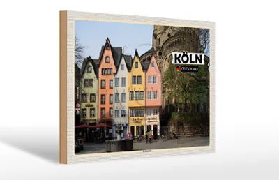 Produktbild von Holzschild Städte Köln Fischmarkt Martinswinkel 30x20cm