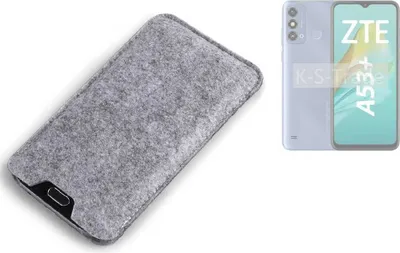 Produktbild von K-S-Trade Filz Handyhülle kompatibel mit ZTE Blade A53+ Schutzhülle Filztasche Filz Tasche Case Sleeve Handy Hülle Filzhülle grau