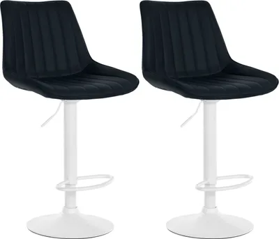 Produktbild von 2er Set Barhocker Toni Kunstleder weiß schwarz
