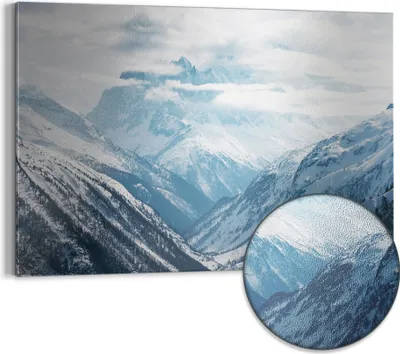 Produktbild von DEQORI Magnettafel Metall 90x60 cm 'Alpenmajestät' Whiteboard Pinnwand Magnetboard Büro