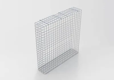 Produktbild von Gabione feuerverzinkt 102 cm x 102 cm x 22 cm, Maschenweite 5 cm x 5 cm, fertig geschweißt