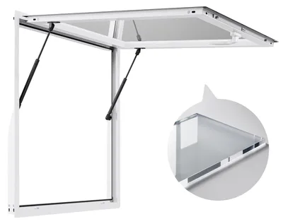 Immagine prodotto di Finestra snack bar VEVOR (915 x 915 mm), finestra di servizio con telaio in alluminio per rimorchi snack bar, finestra di servizio con angolo di apertura di 85° per carrelli snack bar, finestra di concessione resistente all'acqua piovana