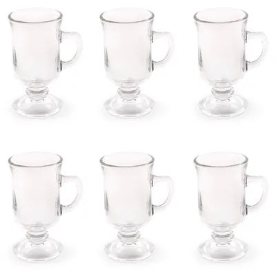Irish-Coffee-Tassen-Set, 6er, Glas, 120 ml, transparent