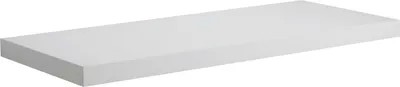 A white shelf on a white background.