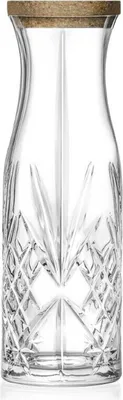 Produktbild von Glaskaraffe Melodia 1000 ml Kristallglas Retroschliff mit Korkdeckel