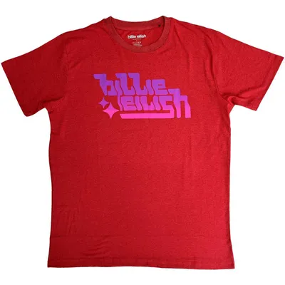 Produktbild von Billie Eilish Purple Logo T-Shirt mit kurzen Ärmeln Red XL