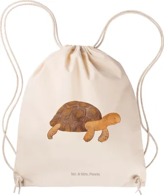 Produktbild von Mr. & Mrs. Panda gym rucksack Schildkröte Marschieren - Transparent - Geschenk, Lieblingsmensch, sporttasche klein, wander, Sportbeutel, Abenteuer, Motivation, Meer