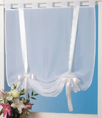 Produktbild von Raffgardine mit Schlaufen, Größe: 80x160cm, Farbe: Weiß