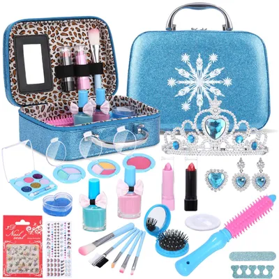 Produktbild von Kinder-Make-up-Set 32-teiliges Set Mädchen-Make-up-Box, waschbar, geeignet für 4-12-jährige Mädchen Weihnachtsgeburtstagsgeschenk Mädchenspielzeug
