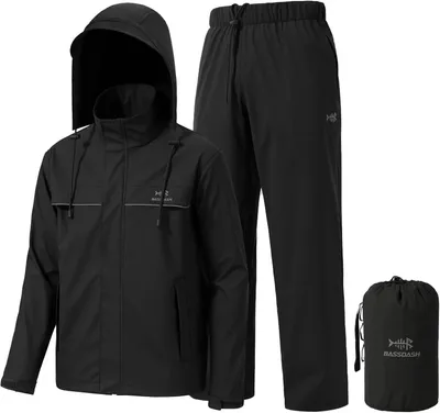 Productafbeelding van Regenpak voor heren, waterdicht, ademend, duurzaam, vissen, regenkleding, opvouwbaar, voor jacht, wandelen, hardlopen, fietsen
