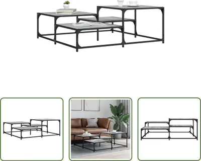 Produktbild von The Living Store Couchtisch Grau Sonoma 107x107x40 cm Holzwerkstoff